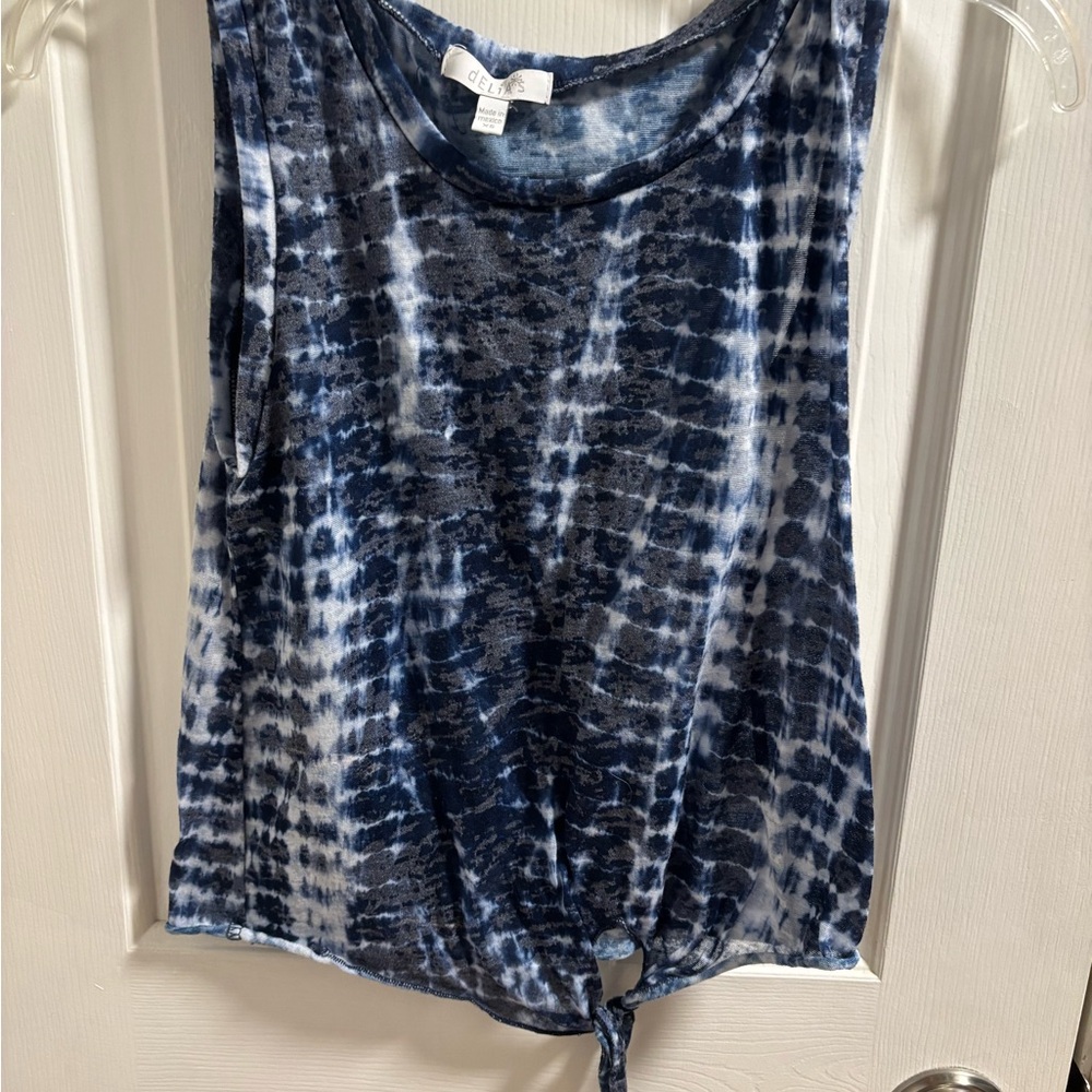 dELiA*s Navy Tie-Dye Tank Top XS